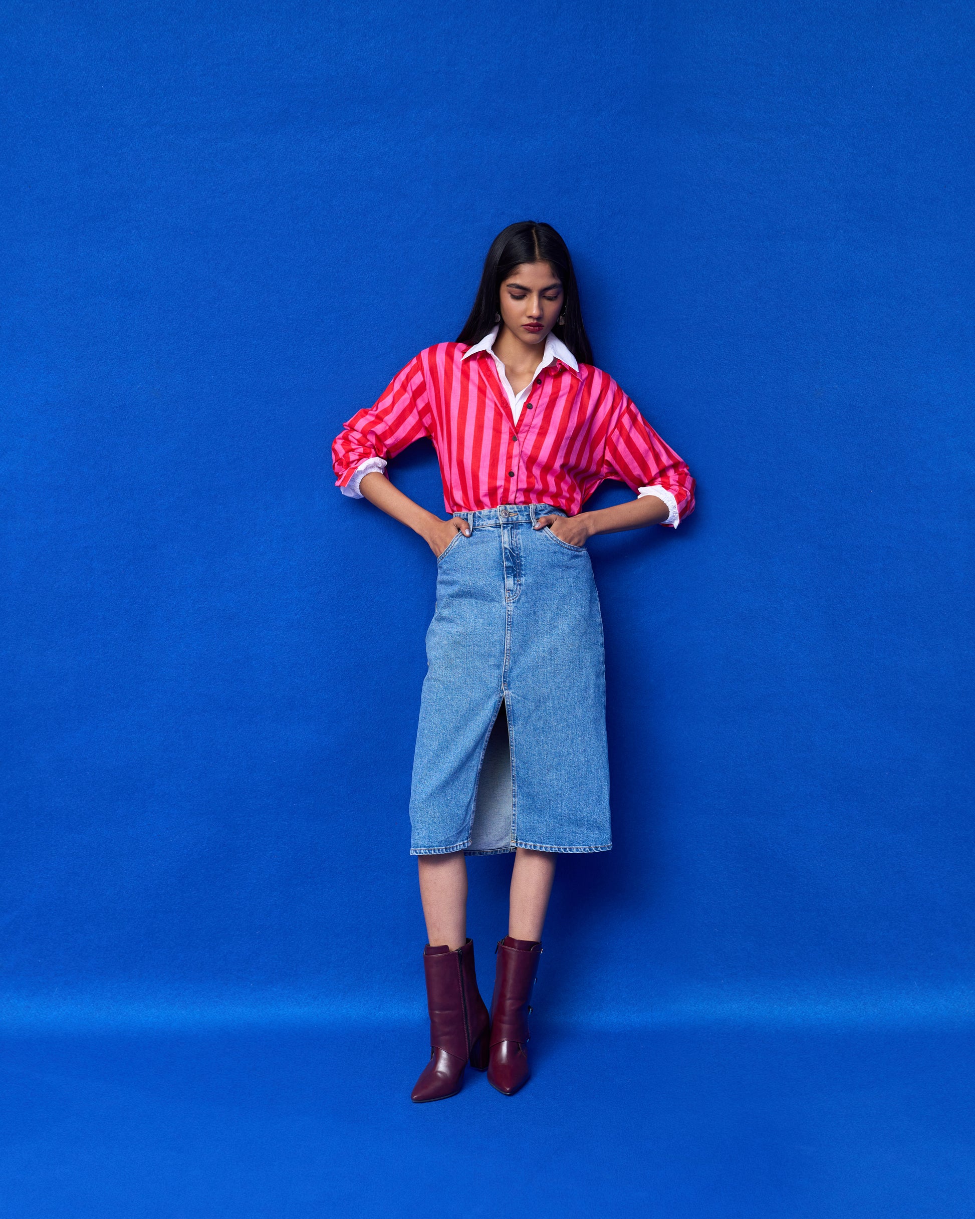 Jaipur Shirt- Wild Berry Stripes